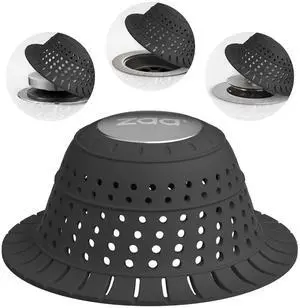 Bathtub Drain Hair Catcher, Silicone Collapsible 1 Pack Drain Protector for Pop-Up and Regular Drains of Shower,Tub, Bathroom, Sink, Charcoal Black Bathtub Drain Hair Catcher, Silicone Collapsible 1 Pack Drain Protector for Pop-Up and Regular Drains of Shower,Tub, Bathroom, Sink, Charcoal Black
