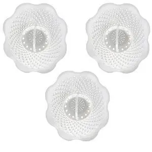 Bathtub Drain Hair Catcher with in-Drain Basket and Strainer Pegs, fits 1.25 Tub Drains, White, 3-Pack, (10876) Bathtub Drain Hair Catcher with in-Drain Basket and Strainer Pegs, fits 1.25 Tub Drains, White, 3-Pack, (10876)