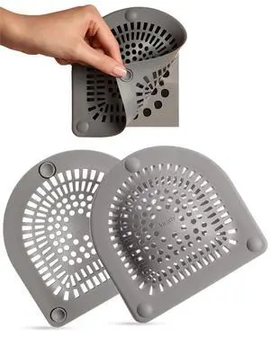 Shower Drain Hair Catcher - Sink Drain Strainer that Prevents Clogs, Shower Drain Cover, Anti-Clogging, Bathtub & Shower Cover, Durable & Easy to Clean, Made with Silicone, Universal Fit - Grey Shower Drain Hair Catcher - Sink Drain Strainer that Prevents Clogs, Shower Drain Cover, Anti-Clogging, Bathtub & Shower Cover, Durable & Easy to Clean, Made with Silicone, Universal Fit - Grey