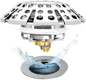 Bathtub Drain Stopper, Pop Up Tub Stopper with Hair Catcher, Bathtub Plug and Cover with Strainer, Universal for 1.5 to 1.8in Tub Drain Bathtub Drain Stopper, Pop Up Tub Stopper with Hair Catcher, Bathtub Plug and Cover with Strainer, Universal for 1.5 to 1.8in Tub Drain