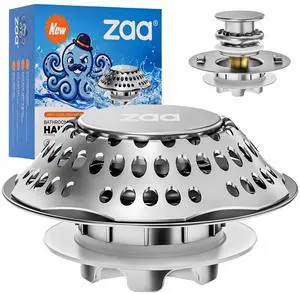 Bathtub Drain Stopper, Upgraded 2in1 Tub Stopper Bathtub Drain Cover and Hair Catcher, Pop Up Bathtub Drain Plug, Replaces Lift & Turn, Tip-Toe or Trip Lever, for 1.46-2" W Drain Hole, Silver Bathtub Drain Stopper, Upgraded 2in1 Tub Stopper Bathtub Drain Cover and Hair Catcher, Pop Up Bathtub Drain Plug, Replaces Lift & Turn, Tip-Toe or Trip Lever, for 1.46-2" W Drain Hole, Silver