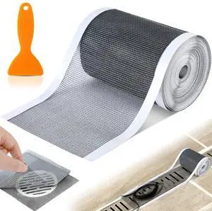 1 Pack 4 Inch x 33 ft Linear Shower Drain Hair Catcher Screen Disposable Adhesive Cutable Mesh Shower Drain Cover Stickers for Linear DIY Floor with Removal Tool for Bathroom Kitchen Bathtub 1 Pack 4 Inch x 33 ft Linear Shower Drain Hair Catcher Screen Disposable Adhesive Cutable Mesh Shower Drain Cover Stickers for Linear DIY Floor with Removal Tool for Bathroom Kitchen Bathtub