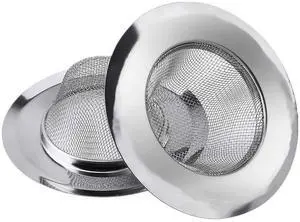 2 Pcs Stainless Steel Kitchen Mesh Silver Sink Strainer Large Wide Rim 4.5" Diameter,Perfect for Kitchen Sinks 2 Pcs Stainless Steel Kitchen Mesh Silver Sink Strainer Large Wide Rim 4.5" Diameter,Perfect for Kitchen Sinks