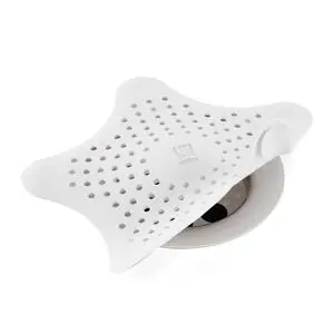 Starfish Drain Cover/Hair Catcher, White Starfish Drain Cover/Hair Catcher, White