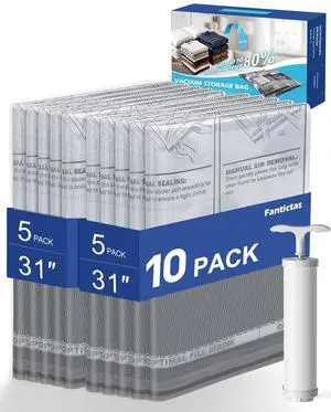 Vacuum Storage Bags, 10 Small Space Saver Bags with Hand Pump 80% Space Saver Vacuum Seal Bags Vacuum Seal Compression Bags for Clothes, Travel Luggage, Closet, Dorm, Moving Vacuum Storage Bags, 10 Small Space Saver Bags with Hand Pump 80% Space Saver Vacuum Seal Bags Vacuum Seal Compression Bags for Clothes, Travel Luggage, Closet, Dorm, Moving