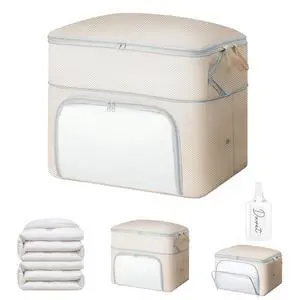 Bag Large Capacity Blanket Storage Bags Front-opening Ultra Space Saving Self Compression Organizer, Washable Compression Bags for Storage Comforter Blanket, 1 Pack, Beige Bag Large Capacity Blanket Storage Bags Front-opening Ultra Space Saving Self Compression Organizer, Washable Compression Bags for Storage Comforter Blanket, 1 Pack, Beige