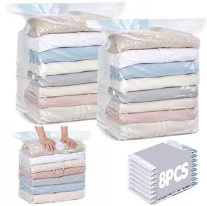 8 Pack Vacuum Storage Bags, Large Size(31.5x39.4x11 Inch) Cube Bag, 80% Space Saver Vacuum Seal Bags for Clothing with Vacuums or Hand Press for Clothes, Blankets, Baby Clothes, Home Travel Essentials 8 Pack Vacuum Storage Bags, Large Size(31.5x39.4x11 Inch) Cube Bag, 80% Space Saver Vacuum Seal Bags for Clothing with Vacuums or Hand Press for Clothes, Blankets, Baby Clothes, Home Travel Essentials