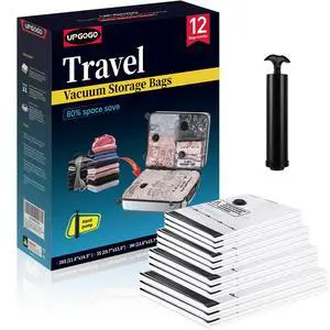 Travel Vacuum Bags for Luggage with Hand Pump,Vacuum Seal Bags for Clothing,Packing Cubes Compression,Cruise Ship and Travel Essentials(Combo 12 Pack) Travel Vacuum Bags for Luggage with Hand Pump,Vacuum Seal Bags for Clothing,Packing Cubes Compression,Cruise Ship and Travel Essentials(Combo 12 Pack)