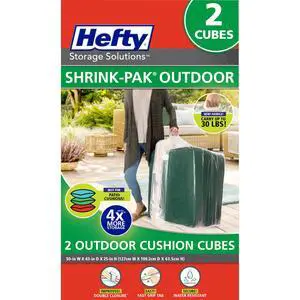 Hefty Outdoor Cushion Storage Cube 2-Pack | Patio Cushion Storage Bag Set with Vacuum Valve, Heavy Duty Outdoor Cushion Storage Bags Set for Patio Furniture Hefty Outdoor Cushion Storage Cube 2-Pack | Patio Cushion Storage Bag Set with Vacuum Valve, Heavy Duty Outdoor Cushion Storage Bags Set for Patio Furniture