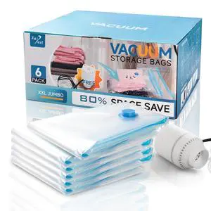 6 Pack XXL Jumbo Vacuum Storage Bags with Electric Air Pump, Space Saver Bags,Compression for Comforters and Blankets,Duvets,Pillows,Travel(47.2x35 in) 6 Pack XXL Jumbo Vacuum Storage Bags with Electric Air Pump, Space Saver Bags,Compression for Comforters and Blankets,Duvets,Pillows,Travel(47.2x35 in)