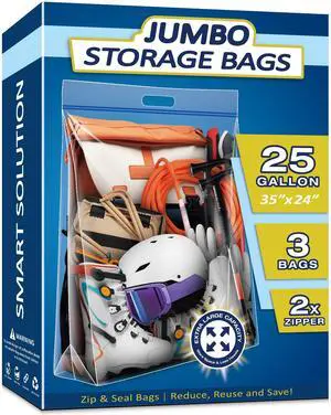 25 Gallon Extra Large Resealable Storage Bags with Zipper Top 25 Gallon Extra Large Resealable Storage Bags with Zipper Top