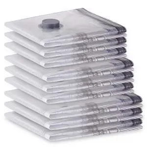 9 Pack Travel Vacuum Storage Bags - Pump Not Included, Vacuum Seal Bags for Clothing, Compression Packing for Clothes Luggage Suitcase Travel 9 Pack Travel Vacuum Storage Bags - Pump Not Included, Vacuum Seal Bags for Clothing, Compression Packing for Clothes Luggage Suitcase Travel