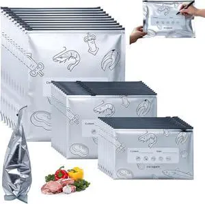 40PCS Reusable Aluminum Foil Sealable Storage Bags -2026 Resealable Vacuum Zipper Pouches for Food- Stand-Up Zipper Food Bags, 3 Sizes(Small, Medium, Large) for Kitchen, Meal Prep & Freezer Storage 40PCS Reusable Aluminum Foil Sealable Storage Bags -2026 Resealable Vacuum Zipper Pouches for Food- Stand-Up Zipper Food Bags, 3 Sizes(Small, Medium, Large) for Kitchen, Meal Prep & Freezer Storage