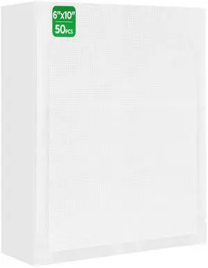 Vacuum Sealer Bags,50 PCS 6"×10" Textured Vacuum Sealing Bags,Commercial Grade, BPA Free, Heavy Duty,Great for Food Storage Meal Prep or Sous Vide Cooking. Vacuum Sealer Bags,50 PCS 6"×10" Textured Vacuum Sealing Bags,Commercial Grade, BPA Free, Heavy Duty,Great for Food Storage Meal Prep or Sous Vide Cooking.