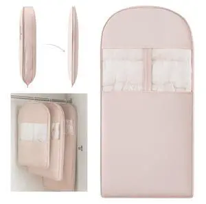 Space Saving Hanging Compression Garment Bag with Zipper for Closet Storage, Hanging Clothes Storage Bag, Garment Covers for Coats and Down Jackets, Pink, XL Space Saving Hanging Compression Garment Bag with Zipper for Closet Storage, Hanging Clothes Storage Bag, Garment Covers for Coats and Down Jackets, Pink, XL