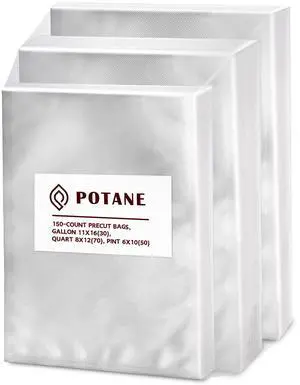 Vacuum Sealer Bags, Precut 150 Gallon 11x16, Quart 8x12, Pint 6x10, Smell-Proof, Puncture Prevention and Heavy duty. Commercial Grade Vacuum Sealer Bags, Precut 150 Gallon 11x16, Quart 8x12, Pint 6x10, Smell-Proof, Puncture Prevention and Heavy duty. Commercial Grade