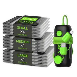 Vacuum Bags for Travel - USB Electric Pump, 12 Pack Carry-on Size Vacuum Seal Bags for Clothing - Space Saver Vacuum Storage Bags for Luggage, Travel Essentials. Vacuum Bags for Travel - USB Electric Pump, 12 Pack Carry-on Size Vacuum Seal Bags for Clothing - Space Saver Vacuum Storage Bags for Luggage, Travel Essentials.