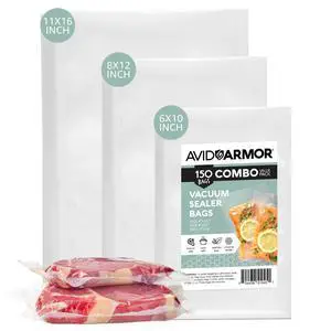 Vacuum Sealer Bags, Vac Seal Bags for Food Storage, Freezing, and Sous Vide Cooking, Non-BPA Freezer Vacuum Sealer Bags, Pint, Quart, and Gallon Sizes Combo Pack, 150 Bags Vacuum Sealer Bags, Vac Seal Bags for Food Storage, Freezing, and Sous Vide Cooking, Non-BPA Freezer Vacuum Sealer Bags, Pint, Quart, and Gallon Sizes Combo Pack, 150 Bags