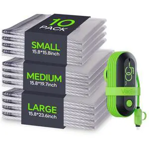 Vacuum Bags for Travel with USB Pump, 10 Pack Carry-on Size Compression Packing for Luggage and Suitcase, Space Saver Bags for Clothes and Clothing Travel Vacuum Bags for Travel with USB Pump, 10 Pack Carry-on Size Compression Packing for Luggage and Suitcase, Space Saver Bags for Clothes and Clothing Travel