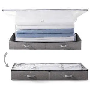 Under Bed Vacuum Storage Bags for Comforters and Blankets, Save 80% Space, Large Capacity Foldable Under Bed Storage Box for Quilts Pillow Blankets Linen, 41" x 17.7" x 6", Jumbo Vacuum Seal Under Bed Vacuum Storage Bags for Comforters and Blankets, Save 80% Space, Large Capacity Foldable Under Bed Storage Box for Quilts Pillow Blankets Linen, 41" x 17.7" x 6", Jumbo Vacuum Seal