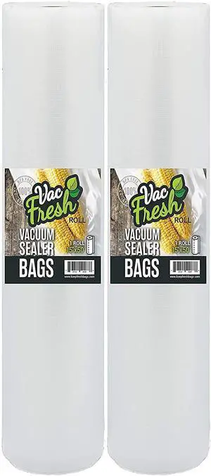 15x50 Vacuum Sealer Rolls, Large Vacuum Seal Bags 3.5 mil Thick, 15 inches Wide x 50 Feet Long, Vacuum Seal Bags Roll for Food Storing, Meal Prep, Sous Vide Cooking, Bulk Storage, 2 Rolls 15x50 Vacuum Sealer Rolls, Large Vacuum Seal Bags 3.5 mil Thick, 15 inches Wide x 50 Feet Long, Vacuum Seal Bags Roll for Food Storing, Meal Prep, Sous Vide Cooking, Bulk Storage, 2 Rolls