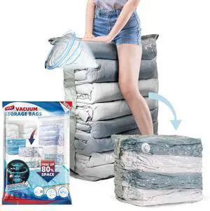 Pack Vacuum Storage Bags, Jumbo Cube (31x40x15 Inch), Extra Large Vacuum Seal Bags for Clothing, Comforters, Blankets, Pillow, Bedding, No Pump Compression Cube, Cream Pack Vacuum Storage Bags, Jumbo Cube (31x40x15 Inch), Extra Large Vacuum Seal Bags for Clothing, Comforters, Blankets, Pillow, Bedding, No Pump Compression Cube, Cream