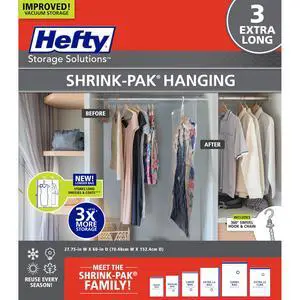 Hanging Compression Bags 3 Extra Long Vacuum Garment Storage Bags for Clothes, Travel, Closet Organization (60 X 27 Inches) (X-Large) Hanging Compression Bags 3 Extra Long Vacuum Garment Storage Bags for Clothes, Travel, Closet Organization (60 X 27 Inches) (X-Large)