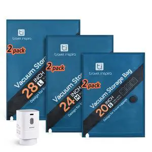 Vacuum Storage Bag with Wireless Pump for Carry On Checked Luggage 2S/2M/2L Vacuum Storage Bag with Wireless Pump for Carry On Checked Luggage 2S/2M/2L