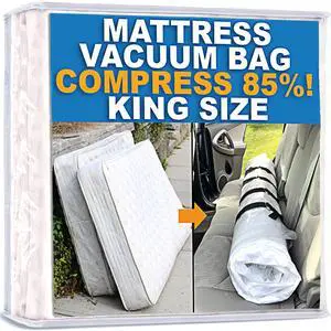 Mattress Vacuum Bag for Moving, Vacuum Seal Mattress Bag for Memory Foam or Inner Spring Mattresses, Compression and Storage for Returns, Leakproof Valve and Double Zip Seal (King) Mattress Vacuum Bag for Moving, Vacuum Seal Mattress Bag for Memory Foam or Inner Spring Mattresses, Compression and Storage for Returns, Leakproof Valve and Double Zip Seal (King)