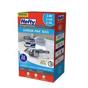 Shrink-Pak - 2 Medium, 2 Large, 2 XL Vacuum Seal Storage Bags Space Saver Bags for Clothing, Pillows, Towels, or Blankets, 6 Pc Set Shrink-Pak - 2 Medium, 2 Large, 2 XL Vacuum Seal Storage Bags Space Saver Bags for Clothing, Pillows, Towels, or Blankets, 6 Pc Set