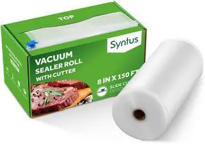 8" x 150' Food Vacuum Seal Roll Keeper with Cutter Dispenser, Commercial Grade Vacuum Sealer Bag Rolls, BPA Free Food Vac Bags, Ideal for Storage, Meal Prep and Sous Vide 8" x 150' Food Vacuum Seal Roll Keeper with Cutter Dispenser, Commercial Grade Vacuum Sealer Bag Rolls, BPA Free Food Vac Bags, Ideal for Storage, Meal Prep and Sous Vide