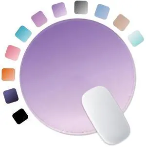 Mouse Pad Non-Slip Rubber Base Smooth Surface Stitched Edges Waterproof Durable Compatible with All Mice for Office & Gaming, Desk Accessory, Diameter 8.7 inch, Lavender Gradient Mouse Pad Non-Slip Rubber Base Smooth Surface Stitched Edges Waterproof Durable Compatible with All Mice for Office & Gaming, Desk Accessory, Diameter 8.7 inch, Lavender Gradient