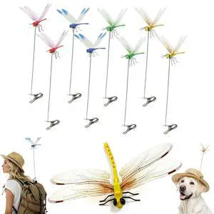 8-Pack Fake Dragonfly Clips, 3D Outdoor Garden Stakes 8-Pack Fake Dragonfly Clips, 3D Outdoor Garden Stakes
