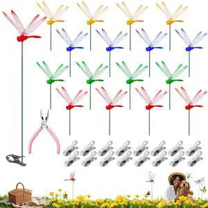 16 Sets Dragonfly Hat Clip Realistic Fake Dragonflies Clip-On Garden Outdoor Decor Stakes Plastic Dragon Fly Clips Plant Decorations for Pots, Includes Pliers & Clips - Small 16 Sets Dragonfly Hat Clip Realistic Fake Dragonflies Clip-On Garden Outdoor Decor Stakes Plastic Dragon Fly Clips Plant Decorations for Pots, Includes Pliers & Clips - Small