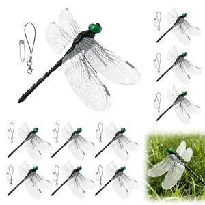 3D Artificial Dragonfly Clips,Fake Dragonflies Stakes Garden DecorLifelike Simulated Dragonfly with Hook Clip for Hat Backpack Garden Outdoor Yard Plant Decor(10Pcs Streak) 3D Artificial Dragonfly Clips,Fake Dragonflies Stakes Garden DecorLifelike Simulated Dragonfly with Hook Clip for Hat Backpack Garden Outdoor Yard Plant Decor(10Pcs Streak)