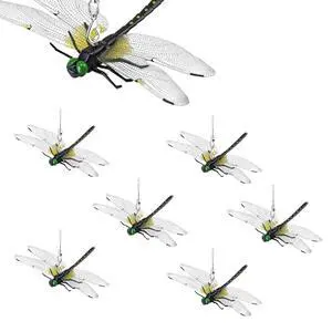 6 Pcs Dragonfly Clips, Outdoor Dragonfly Decor Clip with Hook, Artificial Dragonfly Hat Clip for Hiking Gardening Camping Decorations 6 Pcs Dragonfly Clips, Outdoor Dragonfly Decor Clip with Hook, Artificial Dragonfly Hat Clip for Hiking Gardening Camping Decorations