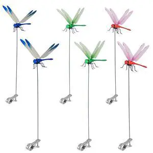 3D Fake Dragonfly Clip Dragon Fly Garden Decoration for Hats and Garden - Creative Bird Scare Devices to Keep Bugs Away, Indoor and Outdoor Dragon Fly Clips for Bug (6pcs) 3D Fake Dragonfly Clip Dragon Fly Garden Decoration for Hats and Garden - Creative Bird Scare Devices to Keep Bugs Away, Indoor and Outdoor Dragon Fly Clips for Bug (6pcs)