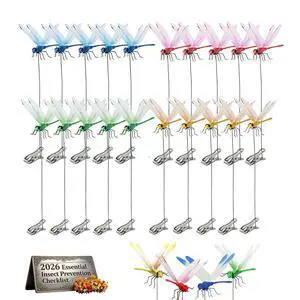 20 PC Dragonfly Clips for Bugs Repellent, 3D Artificial Dragonfly Hat Clips Garden Decor, Garden Bird and Fly Scare Devices for Indoor Outdoor 20 PC Dragonfly Clips for Bugs Repellent, 3D Artificial Dragonfly Hat Clips Garden Decor, Garden Bird and Fly Scare Devices for Indoor Outdoor