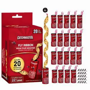 Fly Ribbon 20-Pack, Bug & Fly Traps Outdoor and Indoor, Premium Adhesive Sticky Strips & Gnat Hanging Strips, Bulk Flying Insect Paper Rolls, Pesticide-Free Home Pest Control Fly Ribbon 20-Pack, Bug & Fly Traps Outdoor and Indoor, Premium Adhesive Sticky Strips & Gnat Hanging Strips, Bulk Flying Insect Paper Rolls, Pesticide-Free Home Pest Control