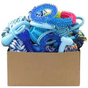 20 Pack Puppy Chew Toys - Blue Dog Teething Toys for Puppies, Puppy Teething Rings and Ropes, Rubber Toy Bundle for Small Dogs, Cute Interactive Dog Balls for Small Breed 20 Pack Puppy Chew Toys - Blue Dog Teething Toys for Puppies, Puppy Teething Rings and Ropes, Rubber Toy Bundle for Small Dogs, Cute Interactive Dog Balls for Small Breed