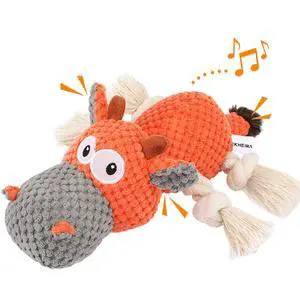 Dog Plush Toy for Large Aggressive Chewers,Indestructible Dog Squeaky Toys,Stuffed Animals Toys with Cotton Material and Crinkle Paper,Durable Chewing Toys (Carrot Orange, Cattle) Dog Plush Toy for Large Aggressive Chewers,Indestructible Dog Squeaky Toys,Stuffed Animals Toys with Cotton Material and Crinkle Paper,Durable Chewing Toys (Carrot Orange, Cattle)