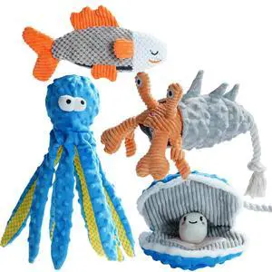 4 Packs Crinkle Squeaky Dog Toys for Aggressive Chewers, Tough Durable Stuffed Plush Rope Tug Puppy Chew Toy for Small Medium Large Breeds 4 Packs Crinkle Squeaky Dog Toys for Aggressive Chewers, Tough Durable Stuffed Plush Rope Tug Puppy Chew Toy for Small Medium Large Breeds