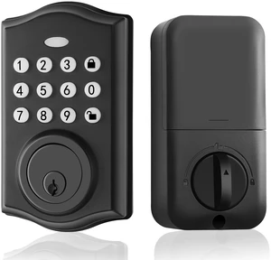 Keyless Entry Door Lock, Smart Deadbolt Auto Lock with Electronic Keypad, Easy Installation & Setting Design Ideal for Front Door, Home, Apartment, Storehouse Keyless Entry Door Lock, Smart Deadbolt Auto Lock with Electronic Keypad, Easy Installation & Setting Design Ideal for Front Door, Home, Apartment, Storehouse