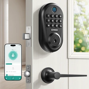 350YS 5-in-1 Keyless Entry Door Lock Smart Deadbolt with Handle Black | Smart Lock for Front Door, Auto-Lock Deadbolt with Handle Set, Remote Control via App Privacy-Focused Design, Easy Install 350YS 5-in-1 Keyless Entry Door Lock Smart Deadbolt with Handle Black | Smart Lock for Front Door, Auto-Lock Deadbolt with Handle Set, Remote Control via App Privacy-Focused Design, Easy Install