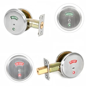 Stainless Steel Silver Indicator Deadbolt Privacy Door Lock Commercial Grade-2 60/70MM Backset Clear IN-USE Or VACANT For Public Restrooms Toilets Hospitals Offices (Stainless Steel Silver) Stainless Steel Silver Indicator Deadbolt Privacy Door Lock Commercial Grade-2 60/70MM Backset Clear IN-USE Or VACANT For Public Restrooms Toilets Hospitals Offices (Stainless Steel Silver)