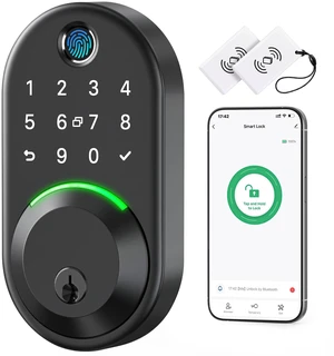 Smart Deadbolt Lock with Keypad,Fingerprint Keyless Entry Door Lock | Electronic Lock with APP Control,Digital Smart Locks for Front Door,Auto Lock&One-Touch Lock,Easy Installation Smart Deadbolt Lock with Keypad,Fingerprint Keyless Entry Door Lock | Electronic Lock with APP Control,Digital Smart Locks for Front Door,Auto Lock&One-Touch Lock,Easy Installation