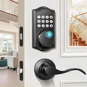 Keyless Entry Door Lock with Handle, Keypad Door Lock with Handle, Fingerprint Door Locks Keyless Entry Door Lock Deadbolt for Front Door, 2 Keys Auto Locking Easy Installation Left/Right Doors Keyless Entry Door Lock with Handle, Keypad Door Lock with Handle, Fingerprint Door Locks Keyless Entry Door Lock Deadbolt for Front Door, 2 Keys Auto Locking Easy Installation Left/Right Doors
