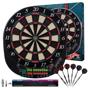 Electronic Dart Board for 16 Players LED Display | Dart Board Electronic Scoreboard 6 Darts Plastic Tips 50 Soft Tips Power Adapter Throw Line Electronic Dart Board for 16 Players LED Display | Dart Board Electronic Scoreboard 6 Darts Plastic Tips 50 Soft Tips Power Adapter Throw Line