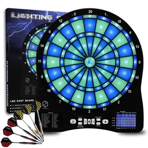Electronic Dart Board,13 inch Illuminated Segments Light Based Games Electric Dartboard for Adults Tested Tough Segment for Enhanced Durability Professional with Scoring (Blue) Electronic Dart Board,13 inch Illuminated Segments Light Based Games Electric Dartboard for Adults Tested Tough Segment for Enhanced Durability Professional with Scoring (Blue)