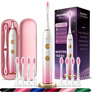 Electric Toothbrush, 48,000 VPM, Pressure Sensor, 5 Modes, 8 Brush Heads, Travel Case Electric Toothbrush, 48,000 VPM, Pressure Sensor, 5 Modes, 8 Brush Heads, Travel Case